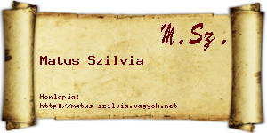 Matus Szilvia névjegykártya