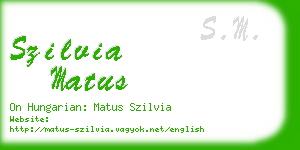 szilvia matus business card